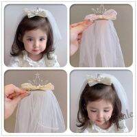 【hot sale】▪◇ C05 Cute Girl Baby Princess Veil Hairpin Bright Diamond Three-Dimensional Crown Top Clip Flower Photo Floating Gauze Head Jewelry NKXI