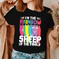 Rainbow Sheep Print Women Tshirts LGBTQ Pride Tops Casual Funny Gay T Shirt Hip Hop Clothes for Lady Yong Girl Top Tee Hipster