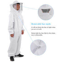 【Clearance】White one-piece bee-proof clothing special protective clothing for beekeeping (L)