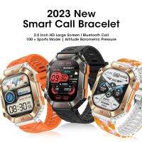 2023 ใหม่ 2.0 นิ้วผู้ชาย Bluetooth5.1 Smart Watch รองรับนาฬิกากันน้ํา 100+ กีฬาการตรวจสอบอัตราการเต้นของหัวใจสําหรับ Android IOS