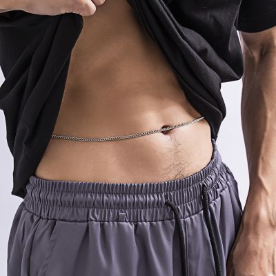 【YF】 Man Punk Chain Alloy Belly Male Metal abdominal Muscles Body Jewelry Stainless Steel Waist