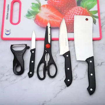 Kitchen Knife Set Green Flower 6PC Stainless Steel Sharp Chef Knife Set  with Non-slip Knife Set with Block Gift for Women Girls