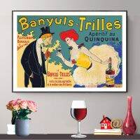 Vintage Banyuls-Trilles Aperitif Au Quinquina อาหารและเครื่องดื่มโปสเตอร์-โปสเตอร์ผ้าใบไอเดียของขวัญรูปภาพ Wall Art สำหรับห้องรับประทานอาหารบาร์