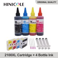 HINICOLE ชุดหมึกเติมปากกาเครื่องพิมพ์ขวด PGI2100 XL + 4ขวดที่รองรับตลับหมึกสำหรับ Canon PGI 2100 XL MAXIFY MB5110 MB5310 MB5410