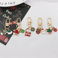 อะนิเมะน่ารักคริสต์มาส Series Key Chain น่ารัก Santa Claus Bell Snowflake Donut จี้ Keyring อุปกรณ์เสริม Xmas ปีใหม่ Gift