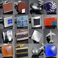 Romantic Metal Wood Cufflinks Capsule/Blue Gem Square/Moustache Cuff Links for mens Clips Pins Tacks