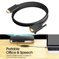 1M USB C Type C to VGA Displays Cable 1080P Adapter 10Gbps Plug and Play for Television Monitor Desktop Notebook Projector Adapters