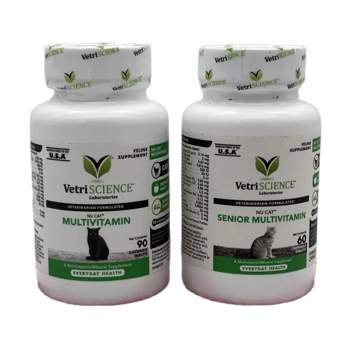 VetriScience NuCat Senior & Nu Cat Multivitamin with Taurine LLysine