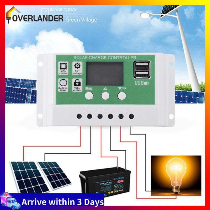 10A 20A 30A 40A 50A 60A Charge Controller 12V 24V PMW Solar Panel ...