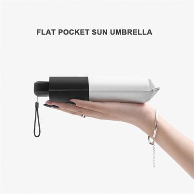 ร้อนแบบพกพาร่มแสงอัลตร้าและขนาดเล็กมินิอาทิตย์ร่มสีดำกาวกระเป๋าร่มขนาดเล็กมินิฝนและเงางามร่ม