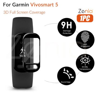 Zenia 1PC 20D HD เต็มรูปแบบหน้าจอขอบโค้งเต็มรูปแบบป้องกันฟิล์มสำหรับ Garmin Vivosmart 5 Vivosmart5 กีฬาสมาร์ทนาฬิกา HD 9H 3D ป้องกันการระเบิดป้องกันฟิล์มอุปกรณ์เสริม