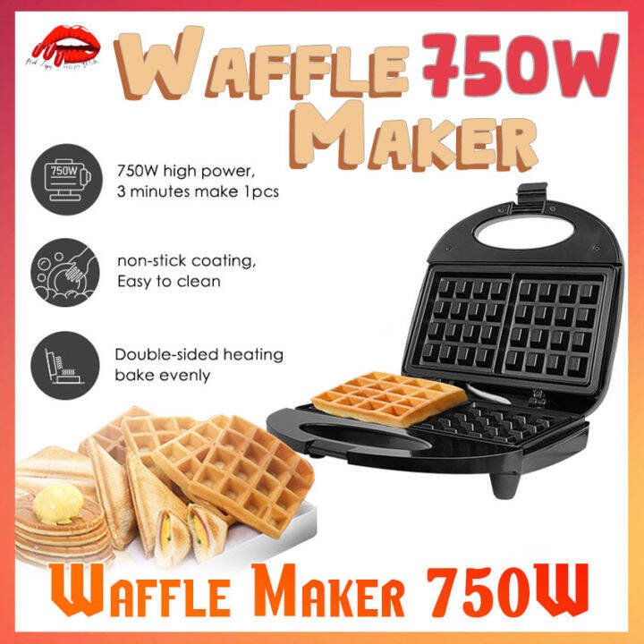 WAFFLE MAKER Non Stick Surface Toaster Baker 750W Electric Waffle Maker Toaster Machine Lazada PH
