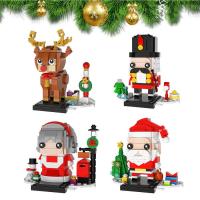 Christmas Building Set Building Christmas Set Blocks Santa Reindeer Mini Christmas Building Toy Bricks for Children Kids amiable