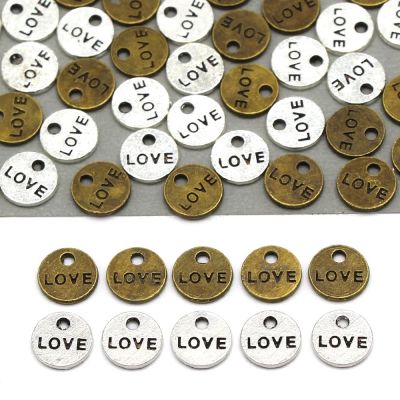 【LZ】┋○☎  50 pçs redondo metal tags para artesanal prata bronze amor feito à mão etiquetas para laços de cabelo tag costura decoração diy chapéus sacos