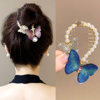 New Arrival Fashion Embroidered Butterfly Hairpin Pearl Hair Accessories for women