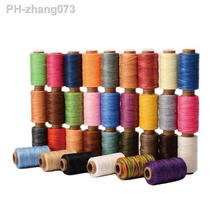 flat-waxed-thread-cord-leather-sewing-hand-stitching-thread-leather-craft-tools-50m-0-8mm