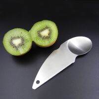 【LZ】▼▤▼  304 grau alimentício de aço inoxidável kiwi colher faca serrilhada peeling colher abacate ferramenta corte carne acessórios cozinha