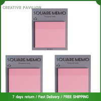 CREATIVE PAVILION สีชมพูอมชมพู แผ่นบันทึกย่อแบบใส multibey กระดาษสำหรับตกแต่ง สีดำสีดำ แจ้งเตือนกระดาษโน้ตน่ารัก บ้านในบ้าน กระดาษติดกาวสีชมพู ออฟฟิศสำหรับทำงาน