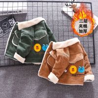 New Boys Corduroy Jacket Children Toddler Coat Winter Thick Warm Cute Cartoon Bear Cotton Outerwear Baby Clothing 1-5 Years Old