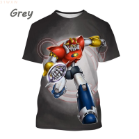 Mazinger New Fashion (สต็อกเพียงพอ) Summer Z 3D Printing Casual Mens Round Neck Short Sleeve Tops T-shirtคุณภาพสูง size:S-5XL