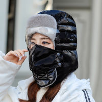 Thick Snow Cap Winter Outdoor Plush Face Mask Glasses Winter Hats for Women Mens Cap Earflap Plush Warm Cycling Woman Hats