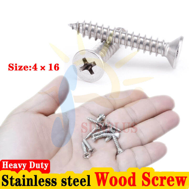 4*16 Stainless Steel Wood Screw High quality Metal Alloy Screw Flathead