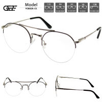 ?กรอบแว่นตา GEZE METAL รุ่น YC8025-C1 ครึ่งกรอบสีดำ-เงิน Vintage โลหะ น้ำหนักเบา ใส่สบาย (บริการตัดเลนส์สายตาราคาถูก)