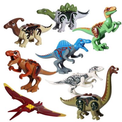 8 ชิ้นไดโนเสาร์หน่วยการสร้างของเล่น,Buildableไดโนเสาร์หน่วยการสร้างตัวเลขT Rex,T Riceratops,Velociraptor