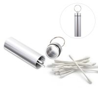 Metal Storage Box Swab Holder Portable Case Container Toothpick Waterproof