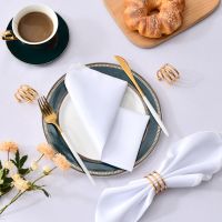 20PCS 51x51cm Soft Hemstitched Square Napkin Satin for Banquet Party Wedding Home Table Cloth Cocktail Kitchen Dinner Napkins