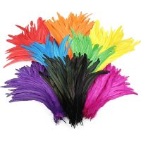 50Pcs/Lot Colorful Rooster Feathers For Crafts 25-45CM Pheasant Cock Chicken Tail Feather Decor Carnival Essories Decoration