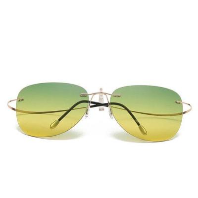 Sunglasses Male Driver Eye Lens Sunglasses Men Ultralight Polarizer Frameless Driving Toad Hd Retro Glasses