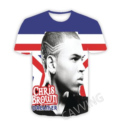 Rapper Chris Brown 3D พิมพ์สบายๆเสื้อยืด Hip Hop Tee เสื้อ Harajuku สไตล์ Tops เสื้อผ้าแฟชั่นสำหรับผู้หญิง/ ผู้ชาย j02