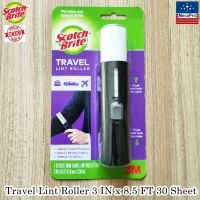 Scotch-Brite® Travel Lint Roller 3 IN x 8.5 FT 30 Sheet ลูกกลิ้งกาวขจัดขุยและขนบนผ้า แบบพกพา