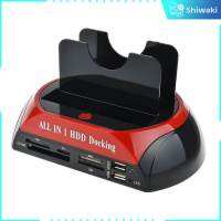 Shiwaki HDD Docking Base SATA IDE Dual USB 2.0 Clone เครื่องอ่านการ์ดฮาร์ดไดรฟ์ AU Plug