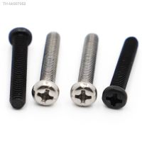 ✥☢✱  M1 M1.2 M1.4 M1.6 M2 M2.5 M3 M4 304 Stainless Steel Cross Recessed Pan Head Screws Black Carbon Steel Phillips Screws GB818