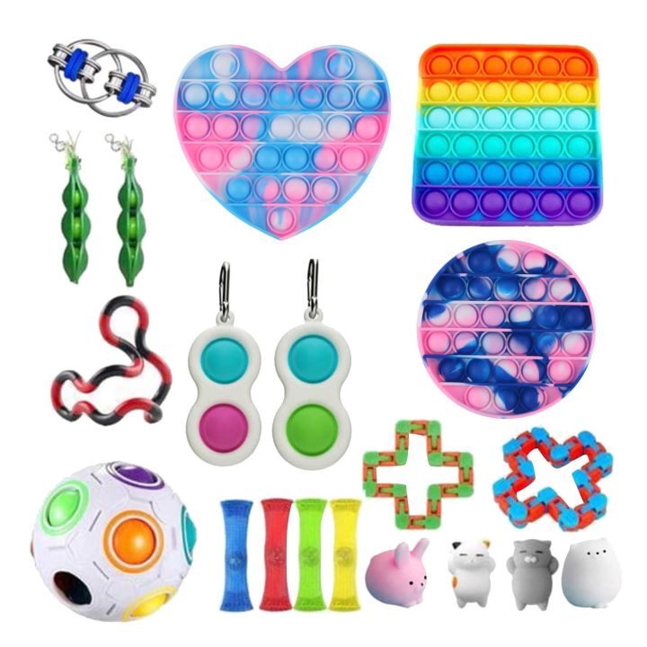 Ice Cream Fidget Toys Kit Completo Autism Needs Squishy Antistress Toys For Adult Children Strings Marble Relief Gift Pack Box