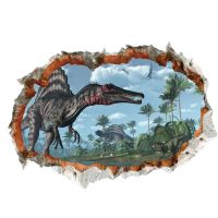 ZZOOI Jurassic Park Dinosaur Animal Wall Stickers For Kids Room Bedroom Home Decor Luminous Wall Decals PVC Mural Art Poster