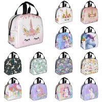 ▼ Cute Unicorn Cartoon Pattern Portable Lunch Box Women Waterproof Thermal Cooler Food Insulated Lunch Bag School Children Student