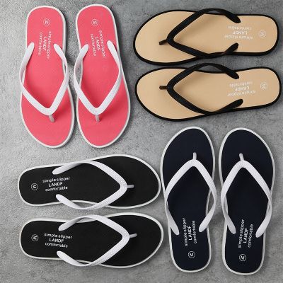 Wholesale spot outside the new summer female fashion wear non-slip joker flip-flops flat rubber beach cool slippers tide