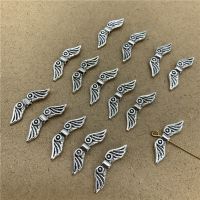 ♙✣ 25pcs/Lot 24x4mm Wing Shape Alloy Beads Cap Jewelry Findings Charms Necklace Bracelets Spacer Beads For Jewelry Making