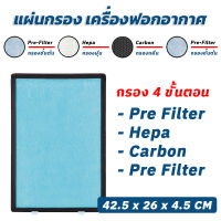 (ขนาด 42.5×26x4.5 cm) แผ่นกรองอากาศ DIY แผ่นกรอง Hepa filter (กรอง 4 ขั้นตอน) กรองฝุ่น pm2.5 กรองกลิ่น  กรองแบคทีเรีย แผ่นกรองอเนกประสงค์