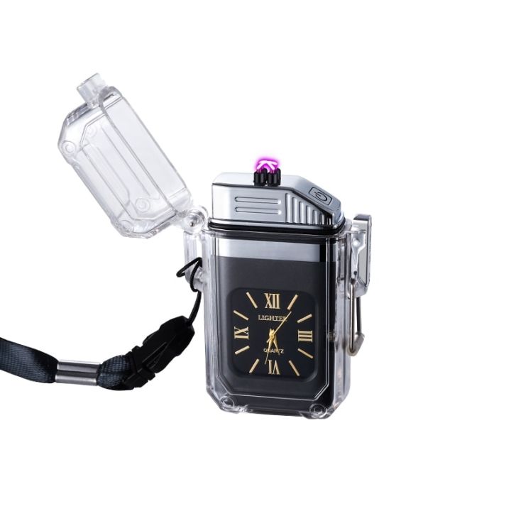 zzooi-new-double-arc-lighter-outdoor-watch-rechargeable-windproof-waterproof-personality-trend-electronic-transparent-warehouse