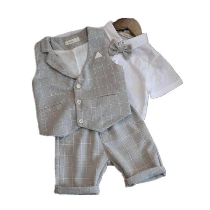 lontakids-summer-boy-clothes-set-vest-pants-shirt-bow-tie-4-pieces-outfits-suit-set-gentleman-formal-dress-short-set-2-11-years