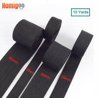 Homigoo - 10 หลา 38 มิลลิเมตรกว้างสีดำสายรัดไนลอนสายรัดเป้รัดกระเป๋าหัตถกรรมDIYจักรเย็บผ้ากระเป๋าเป้สะพายหลังเข็มขัดนิรภัยสัตว์เลี้ยงเชือก