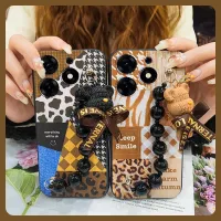 soft shell Bear bracelet Phone Case For Tecno Spark 10 Pro/Ki7 Simplicity Cartoon protective case Black pearl pendant