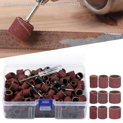 252pcs Sand Ring Grinding Head Nail Drill Bits Abrasive Tools Sanding Band Polish Dremel Sandpaper Shank Rotary Herramientas