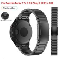 สายนาฬิกาข้อมืออัลลอยไทเทเนียม22มม. 26มม. สำหรับ Garmin Fenix 7X 7/6 6X Pro 5X บวกสายรัด Marq/enduro Belt สร้อยข้อมือ twzhvj