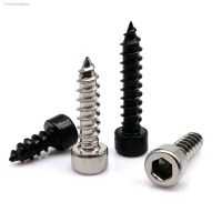 ❄☬ 10/50X M2 M2.6 M3 M3.5 M4 M5 M6 Black Carbon 304 Stainless Steel Allen Hex Hexagon Socket Cap Round Head Wood Self Tapping Screw