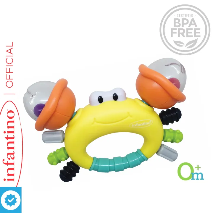 INFANTINO Sand Crab Rattle & Teether™ YELLOW (BPAFree) Lazada PH